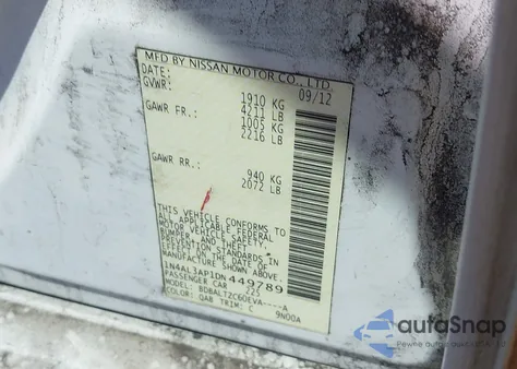 2013 Nissan Altima 2.5 Sv from USA, damaged, VIN 1N4AL3AP1DN449789